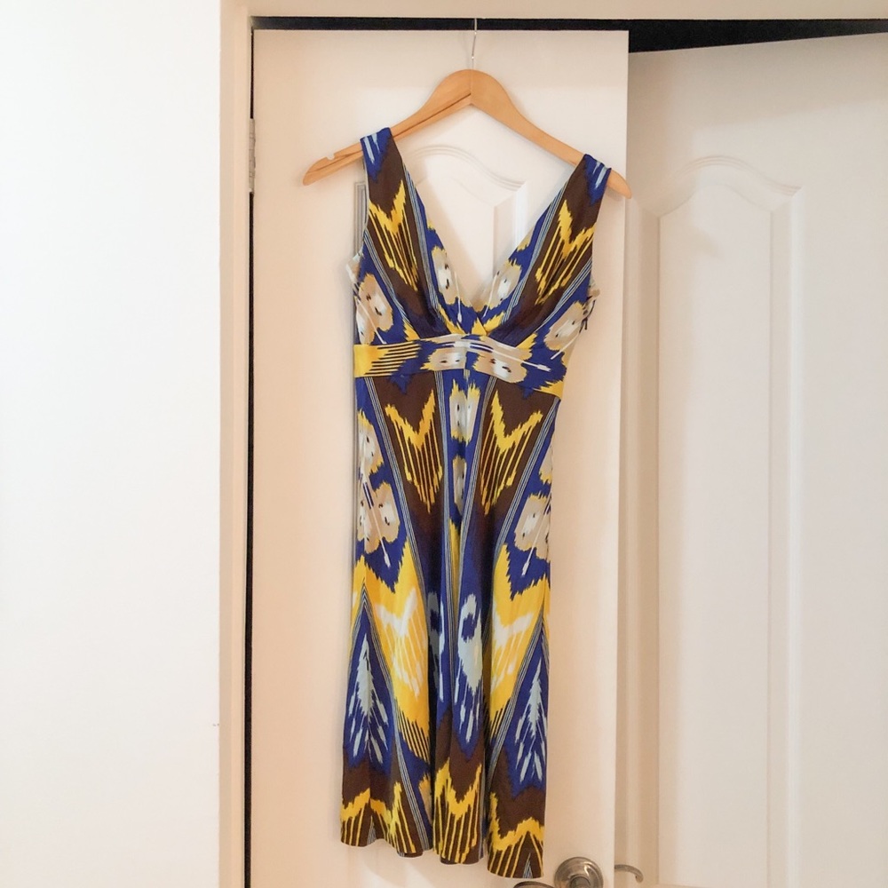 Tory Burch ikat dress with deep V